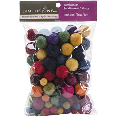 Dimensions Crafts 72-74014 Wool Ball Assortment for Needle Felting