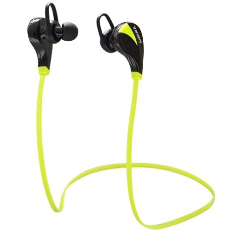 Bluetooth Headphones, Vansky® Streamline Series Bluetooth Headset Noise Cancelling Headphones w/ Microphone [ Sports / Running / Gym / Exercise/ Sweatproof ] Wireless Earphones for iPhone 6, 6 Plus, 5 5c 5s 4 and Android (Green)