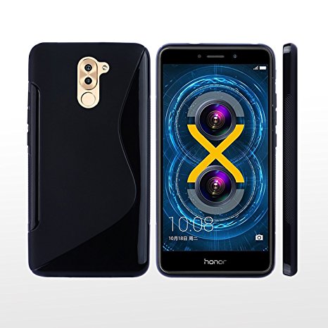 Huawei Honor 6X Case, Armor Pudding Soft Silicon TPU 360 Back Cover For Huawei Honor 6X [BLACK]