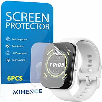 MIHENCE Compatible for Amazfit Bip 5 Screen Protector, HD Full Coverage TPU Protective Film Compatible for Bip 5 Smartwatch (6PCS)