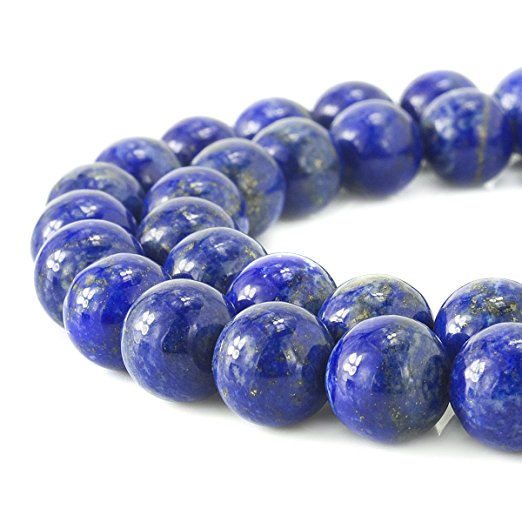 BEADNOVA 10mm AAA Lapis Lazuli Gemstone Beads Gem Round Loose Beads for Jewelry Making (38-40pcs)