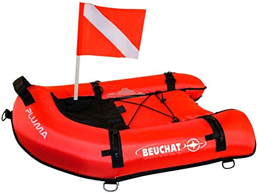 Beuchat Pluma Board, Freediving and Spearfishing Safety Diving Float (Includes 2 Dive Flags)