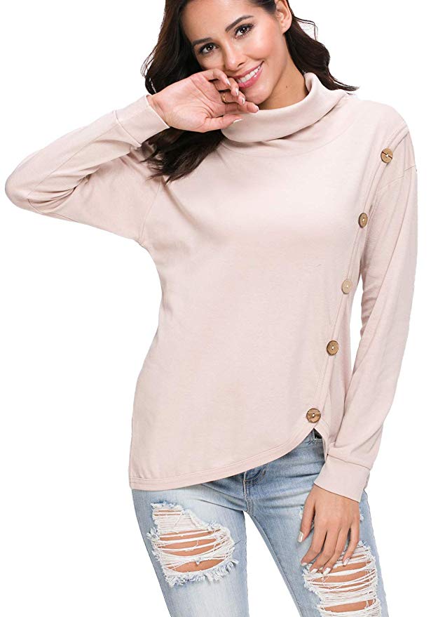 levaca Women's Loose Casual Long Sleeve Pullover Tunic Sweater T Shirt Tops Blouse