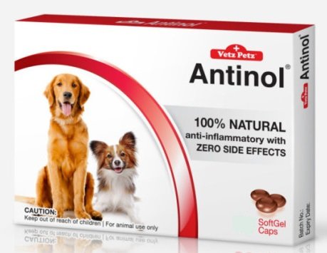 Vetz Petz Antinol Extract 100% Anti-inflammatory and Pain Relief 60 Tablet.