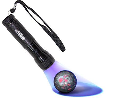 HQRP Professional 365 nM 12 UV LED Ultraviolet Gemstone and Mineral Inspection / Identification Flashlight / Blacklight   HQRP UV Meter