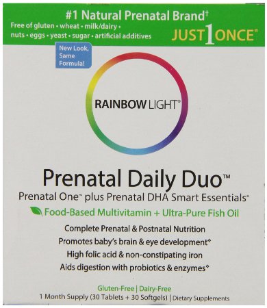 Rainbow Light, Prenatal and Posnatal, Prenatal One Mulitvitamin and Prenatal DHA, 30 Tablets and 30 Softgels