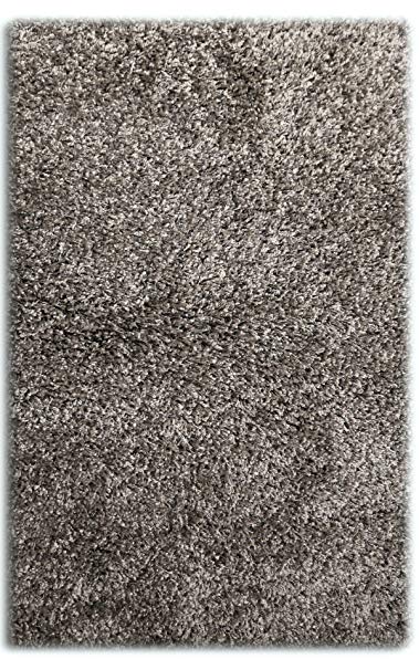 Sultansville Colorville Collection High-Pile Soft Shag Area Rug, Dark Grey