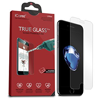 iCarez [Tempered Glass] Screen Protector for iPhone 7 Plus 5.5 Inch Premium Anti Scratch Easy Install (2 Pack 9H 0.33MM 2.5D)