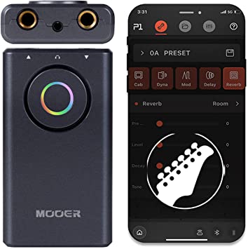 MOOER PRIME P1 Hand-sized Multi Effects Loader Audio Interface with PRIME APP, Customize Presets, OTG function, Bluetooth Audio Playback, Headphone Out, Built in battery for Guitar, Bass