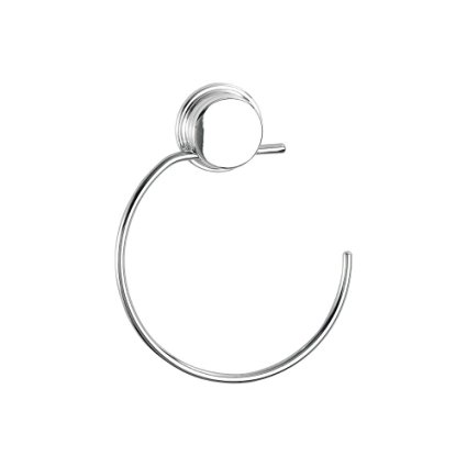 Croydex QM381541YW Stick 'N' Lock Plus Towel Ring, Chrome