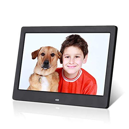 Digital Photo Frame 10 inch, Electronic Photo Frame with HD LED Display,Support USB/SD/MMC Card Playback and 720P/1080P Photo, 1080P Video Files,Electronic Photo Frame with Infrared