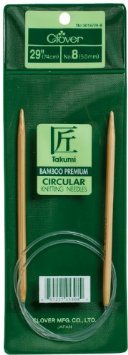 Clover Takumi Bamboo Circular 29-Inch Knitting Needles, Size 6