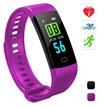 HuaWise Fitness Tracker,Activity Tracker with Heart Rate Monitor and Sleep Monitor,Bluetooth Waterproof Color Screen Smart Watch,Step Counter Pedometer and Calorie Counter for Kids Women Men
