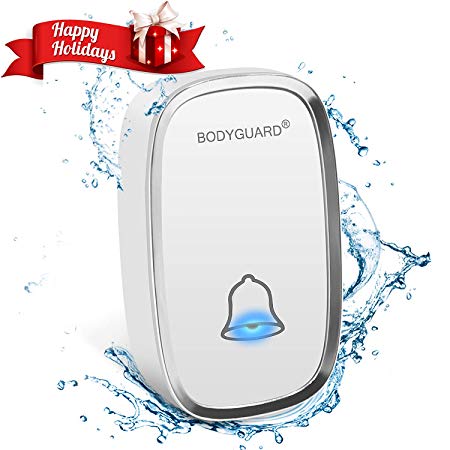 Bodyguard Remote Waterproof Transmitter Button, for Expandable Wireless Multi-Unit Long Range Doorbell Chime