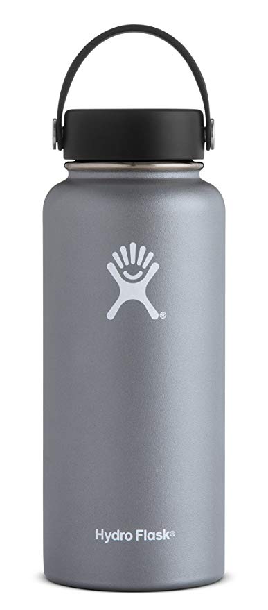 Hydro Flask 32 oz Double Wall Vacuum Insulated Stainless Steel Leak Proof Sports Water Bottle, Wide Mouth with BPA Free Flex Cap, Graphite