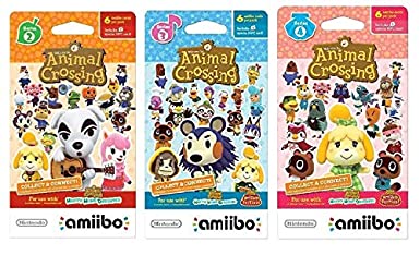 Nintendo Animal Crossing amiibo Cards Series 2, 3, 4 for Nintendo Wii U and 3DS, 1-Pack (6 Cards/Pack) (Bundle) Includes 18 Cards Total