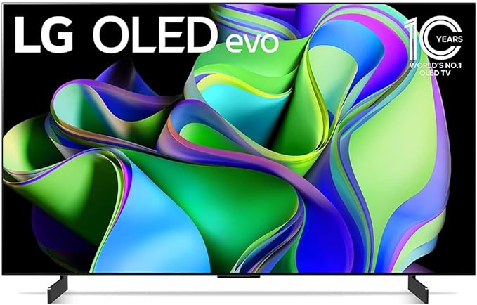 LG C3 OLED evo 42-Inch 4K Smart TV - AI-Powered, Alexa Built-in, Gaming, 120Hz Refresh, HDMI 2.1, FreeSync, G-sync, VRR, WebOS, Slim Design, Magic Remote Included, 42" Television (OLED42C3PUA, 2023)