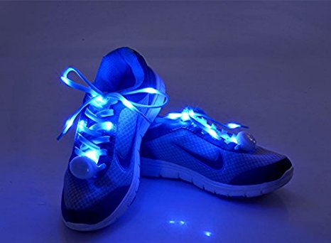 Flammi LED Nylon Shoelaces Light Up Shoe Laces with 3 Modes in 5 Colors Disco Flash Lighting the Night for Party Hip-hop Dancing Cycling Hiking Skating--Type C
