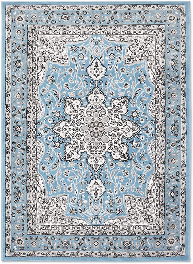 Home Dynamix Tremont Lane Persia Traditional Area Rug, Oriental Light Blue 5'2"x7'2"