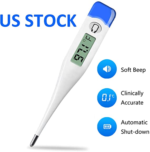 Digital Fever Thermometer for Adults and Kids, Medical Oral/Rectal/Underarm Body Thermometer, Accurate and Fast Readings Clinical Basic Thermometer, Fast Delivered Fever Thermometer