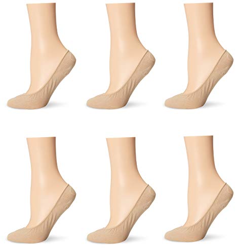 No Nonsense Women's Cotton Ultra Low Cut Liner Sock with Stay-Put Heel Gel 6-Pack