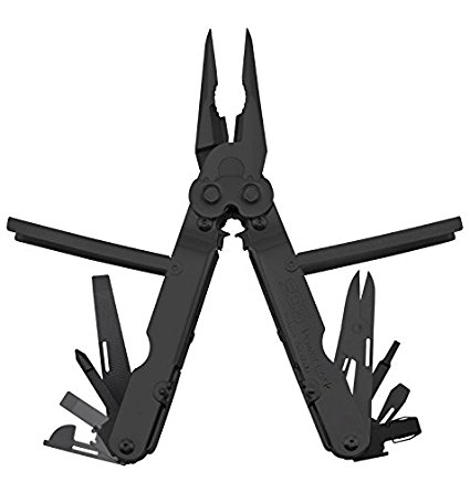 SOG PowerLock Traveler Multi-Tool B61TR-CP - 16 Tools, Black Oxide, Nylon Sheath, Compound Leverage, TSA Compliant, Travel Friendly