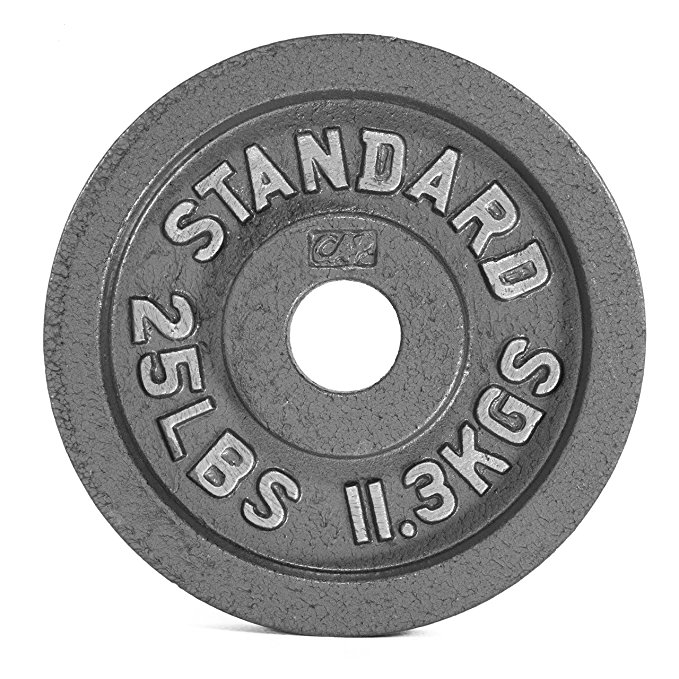 Cap Barbell Olympic 2-Inch Weight Plate, Gray, Single