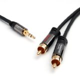 KabelDirekt 20 feet 35mm Male to 2 x RCA Male Stereo Audio Cable - PRO Series