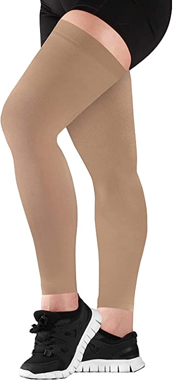 3XL Mojo Compression Stockings 20-30mmHg Thigh Leg Sleeve Firm Opaque Graduated Medical Support Hose Beige XXXL