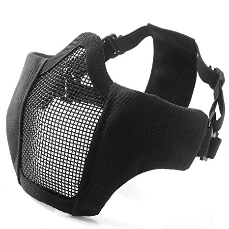 Unigear Airsoft Half Face Masks Steel Mesh Mask for Hunting, Paintball, Shooting