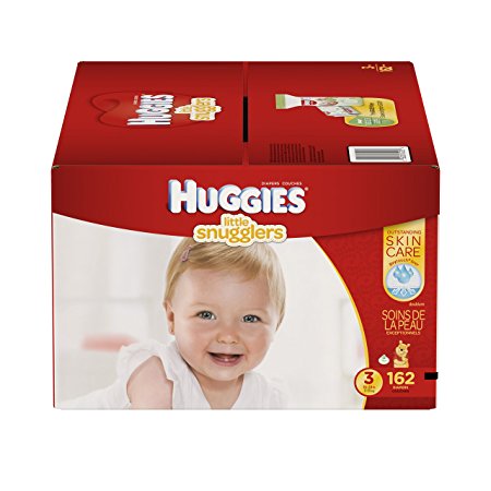 Huggies Little Snugglers Baby Diapers, Size 3, 162 Count (Packaging May Vary) (One Month Supply)