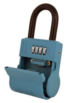 ShurLok SL-600W 4 Dial Numbered Key Storage Combination Lock Box Blue