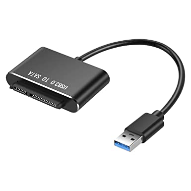 SATA to USB A Cable, RUIZHI USB A 3.0 to 2.5” SATA III Hard Drive Adapter Aluminum Shell Cord External Converter for 2.5" Hard Drives Disk HDD and Solid State Drives SSD-Black