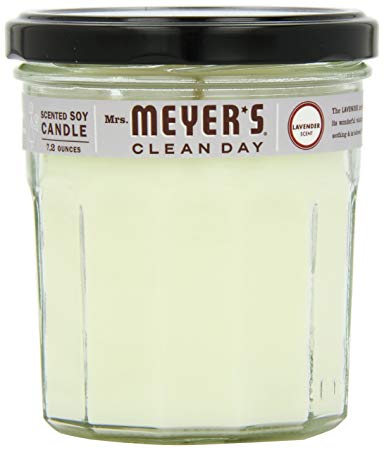 Mrs. Meyer's Clean Day Scented Soy Candle, Large Glass, Lavender, 7.2 oz