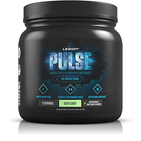 Legion Pulse, Best Natural Pre Workout Supplement for Women and Men – Powerful Nitric Oxide Pre Workout, Effective Pre Workout for Weight Loss, (Sour Candy)