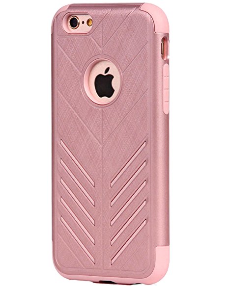 iPhone 6s Case,iPhone 6 Case,Moleboxes Dual Layer Hybrid Protective Case and Impact Resistant Silicon Hard Case Cover for Apple iPhone 6/6S 4.7 inch (Rose Gold)