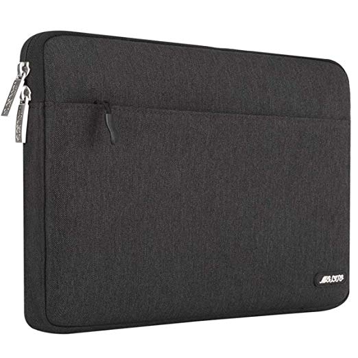 Mosiso Laptop Sleeve Bag for 15-15.6 inch MacBook Pro, Notebook Computer, Polyester Spill Resistant Horizontal Protective Carrying Case Cover, Black