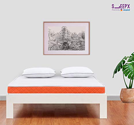 Sleepwell SleepX Dual Mattress - Medium Soft and Hard Orange (72 * 48 * 6 Inches)