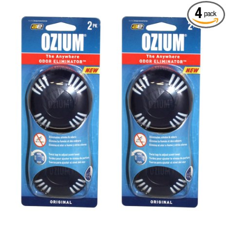 Ozium Smoke & Odors Eliminator Disk. Home, Office and Car Air Freshener, Original Scent - Pack of 2 (4 Disks)