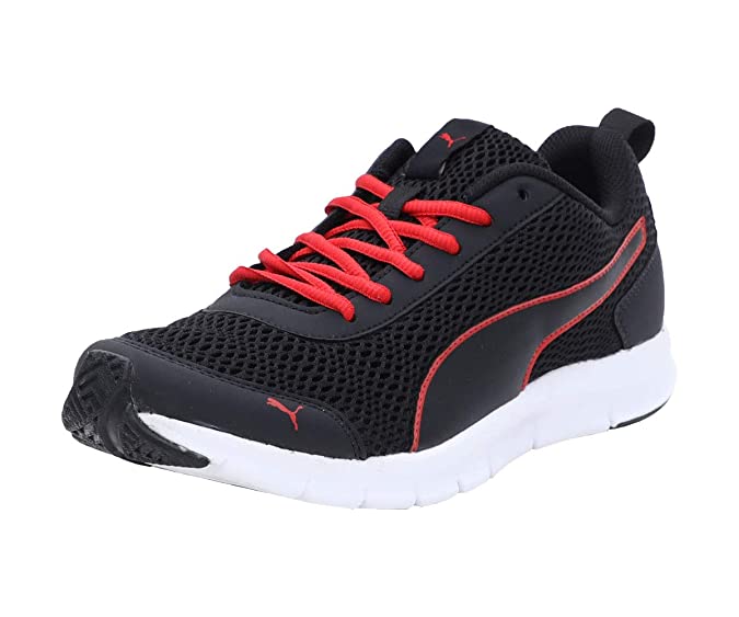 Puma Mens Rapid Runner Black-High Risk Red Sneaker - 6 UK (37116601)