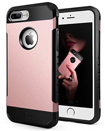 For iPhone 7 Plus Case Shockproof Anti-Scratch Protective Case Cover (Rose gold)