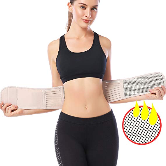 KOOCHY Lumbar Support Back Brace - Back Support Massage Belt with Self-Heating Magnetic Therapy - Helps Relieve Lower Back Pain and Stress