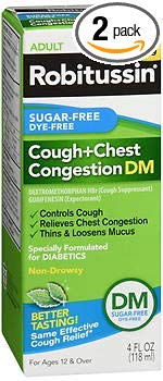 Robitussin Adult Cough   Chest Congestion DM Liquid Sugar-Free - 4 oz, Pack of 2