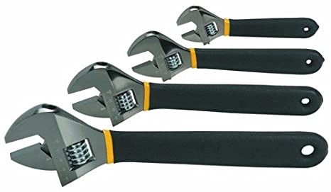 Wideskall 4 Pieces Heat Treated Laser Marked Metric Adjustable Wrench Set (6" inch   8" inch   10" inch   12" inch)