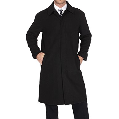 Alpine Swiss Zach Mens Wool Trench Coat Knee Length Overcoat