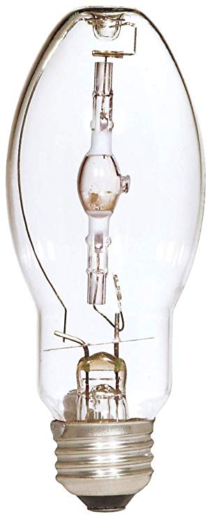 Satco S5858 4200K 100-Watt Clear Pulse Star Universal Mount Medium Base ED17 Metal Halide Lamp