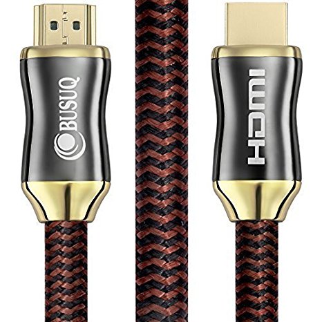 HDMI Cable 3 ft - BUSUQ - HDMI 2.1 (8K@60HZ)Ready - 26AWG Nylon braided- High Speed 18Gbps - Gold Plated Connectors - Ethernet, Audio Return - Video 2160p, for HD 1080p PS3 PS4