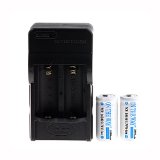 ON THE WAY2 x 36V 1200mAh 16340 CR123A Rechargeable Li-Ion Battery With 16340 Charger