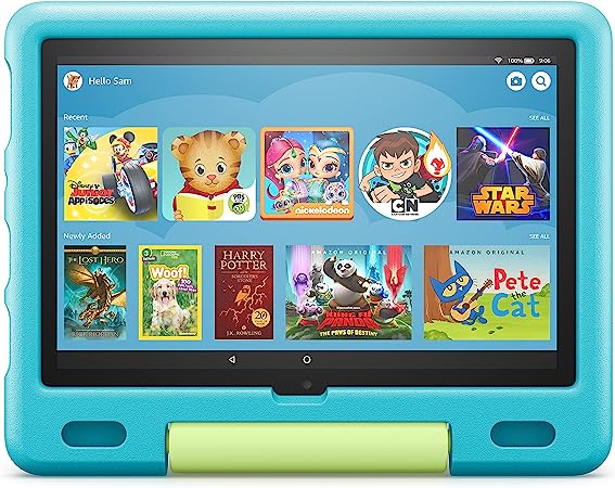 Amazon Kid-Proof Case for Fire HD 10 tablet (Only compatible with 11th generation tablet, 2021 release) – Aquamarine