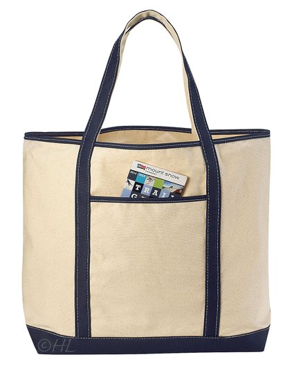 22" Heavy Duty Natural Canvas Tote Beach Bag 12oz Cotton Eco Friendly Handbag